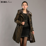 特卖女装皮草2011新款冬装獭兔领兔毛内胆尼克服女款B10-06