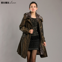特卖女装皮草2011新款冬装獭兔领兔毛内胆尼克服女款B10-06