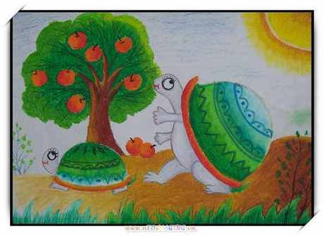 [儿童画油画棒 动物画手工画] 教师课稿系列作品