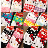 日本订单 专柜同步 hello kitty 全棉针织彩图短袜 立体船袜