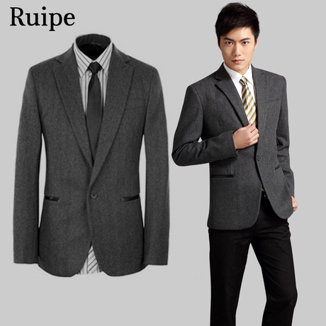 特价秋冬男士毛呢西服修身 韩版男西装休闲外