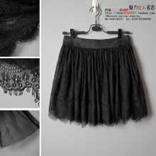【2012新品】高品质三层篷篷裙黑色蕾丝半身裙 百搭打底短裙SM001