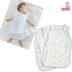 Babies spring summer thin 6 thick cotton baby sleeping bags baby summer kick-proof vest gauze clothing