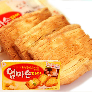  年货糖糖屋进口零食韩国乐天妈妈手派饼干妈妈的味道140(195)g