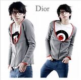 【DIOR HOMME】09恒隆新款 高调红包边拉链灰色针织衫 C40-1015
