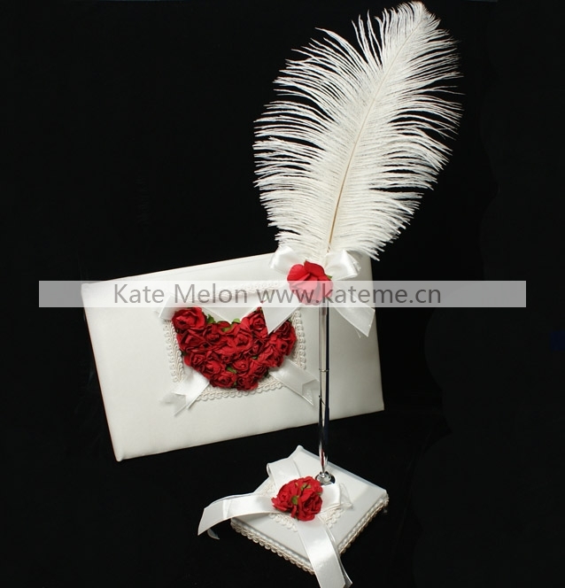 katemelon出口婚品 红色主题婚礼 玫瑰主题婚礼 嘉宾签到 羽毛笔 katemelon出口婚品 红色主题婚礼 玫瑰主题婚礼 嘉宾签到 羽毛笔