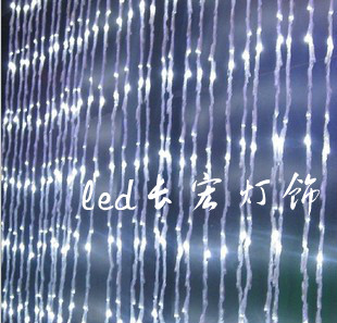  新年婚房布置 LED滴水灯 瀑布灯 3X3 LED彩灯闪灯串灯 春节装饰
