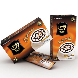  越南进口 中原G7摩卡卡布奇诺味咖啡粉216g 18克12包 G7咖啡 正品