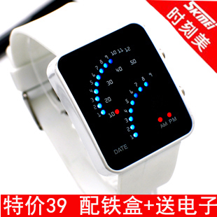  时刻美手表 男士女士果冻表个性复古表电子手表led手表正品时装表