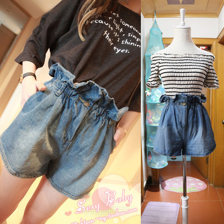 蓝色<em>阔腿</em>牛仔<em>短裤</em> : 蓝色<em>阔腿</em>牛仔<em>短裤</em>图片及搭