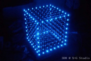 节日特价 cube 8 3D8 光立方 led 效果灯散件套