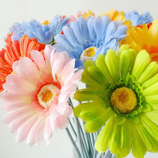特价秒杀 仿真花绢花装饰花塑料花 单支非洲菊 5色