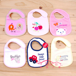 Baby-friendly cottage cotton baby cartoon pattern three-layer waterproof saliva towel bib bib WS004