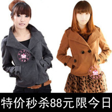 2012春装新款女装大码韩版秋冬装军装风妮子呢子小西装毛呢短外套