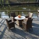 户外家具户外家具君王套装(大理石桌面，柚木扶手）