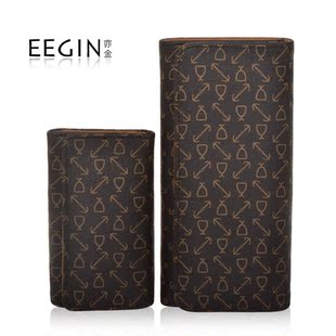  新款潮欧美复古手拿包长款女士箭头钱包钱夹钥匙包 礼盒套装