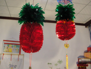  水晶塑料纸菠萝灯笼 花灯 居家装饰 节日喜庆灯笼 水果灯笼批发
