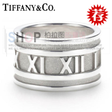 Tiffany plata de ley 925 joyas anillo ancho romana cajas de regalo