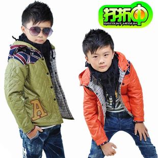  秋冬童装中大童外套男童夹克棉服新款韩版时尚儿童开衫上衣促