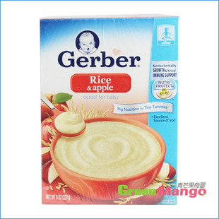  强化铁锌水果粉 原装进口营养辅食美国嘉宝米粉二段苹果米粉227g