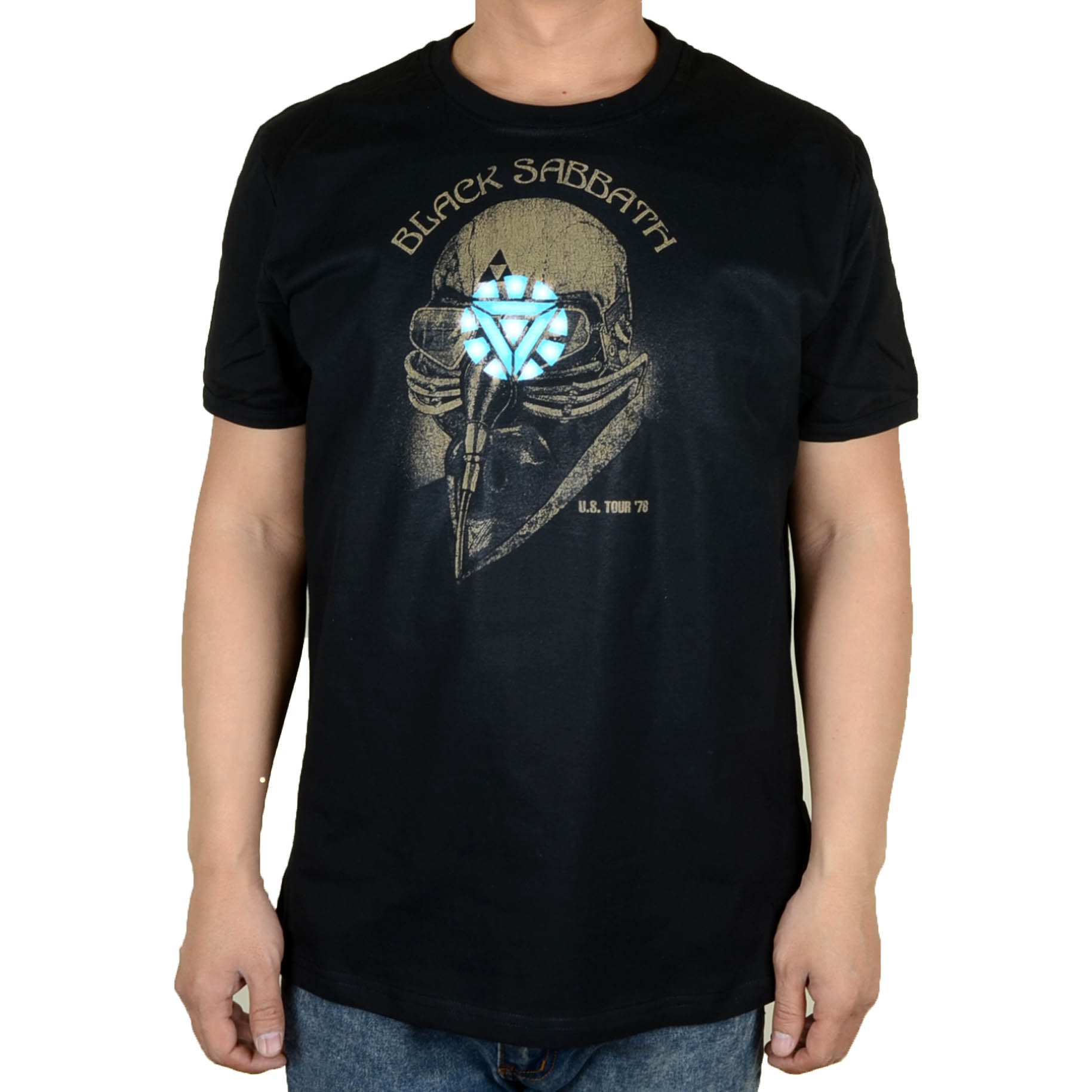 复仇者联盟钢铁侠t恤小罗伯特 唐尼 钢铁侠3 黑