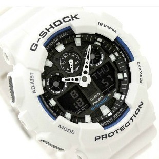  情人节礼物 卡西欧 G-SHOCK 运动大表盘双显户外男表 GA-100B-7A
