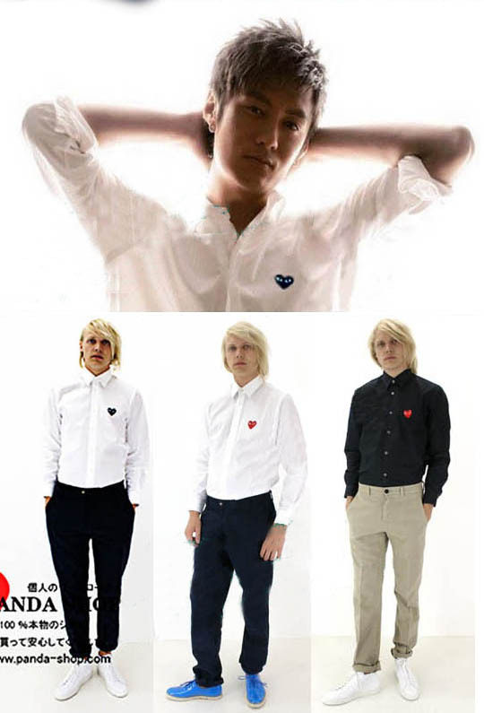 周星驰余文乐示范COMME des GARCONS CDG 纯色经典情侣款<span class=H>衬衫</span>