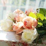 【甜蜜蜜】单支玫瑰/外贸高仿真花/绢花/假花*皇冠特卖