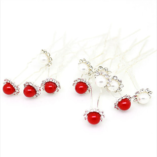  施幻麒H083 头饰 结婚 简洁大方的仿珍珠 新娘 发插 头饰 配饰