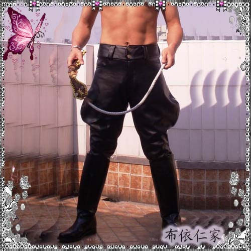 男装皮裤【超越平凡】专业定制<em>皮马裤</em>·双线精