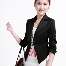十衣素！2010秋装新品！OL通勤 修身黑色小西装 女装短外套