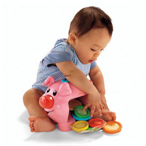 新货秒杀！费雪Fisher Price 音乐小猪猪储存罐 益智玩具