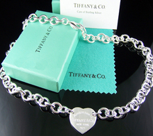 tiffany / Tiffany collar en forma de corazón con dos agujeros de espesor collar de plata de ley 925 de la cadena dos