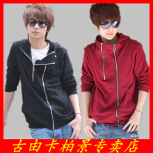 2012冬装韩版非主流男装潮男纯棉嘻哈卫衣外套特价男生红色上衣服