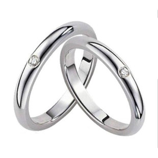  Tiffany款 铂金PT950 钻石情侣对戒 结婚订婚戒指 专柜正品