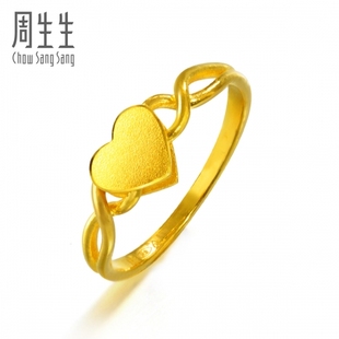  周生生黄金(足金)心形戒指女戒 真人秀15277R(计价)