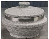 【冲皇冠特价】 天然石带盖石锅(18cm)石煲-拌饭/大酱汤