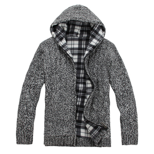 2012秋装新品男士针织<em>开衫</em>韩版宽松带帽男式