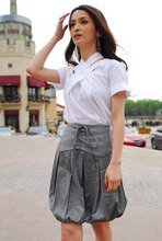 2012春夏装 cop.copine 高腰 系绳 百褶 灯笼裙 半身裙 连衣裙