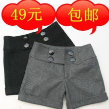 2011秋冬韩版显瘦修身休闲靴裤加大码 毛呢短裤 女 加厚直筒裤女