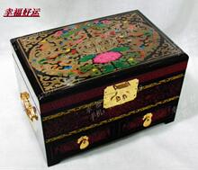 漆器首饰盒 百宝箱 28新款汉文 化妆盒 木质首饰盒