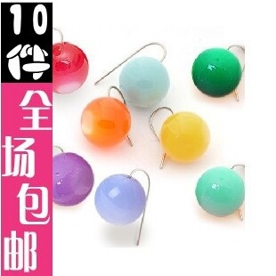 0076 饰品 韩剧 宫 太子妃喜欢的QQ糖果球<span class=H>耳环</span>耳钉 多色入