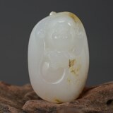 【琨美玉器】和田玉原石籽料 弥勒佛挂件 苏派工艺 11月新品!