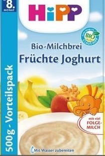 德国喜宝Hipp什锦水果牛奶米糊/米粉500g补钙铁锌 3511八个月以上