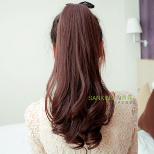Really making a Pinus massoniana wig braided black hair, real PEAR-volume bound volume foot high temperature wire