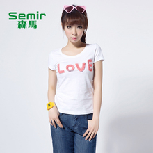ɭ��semir ר����Ʒ �����¿�Ůװ����Loveӡ��Բ����ĸ����t��