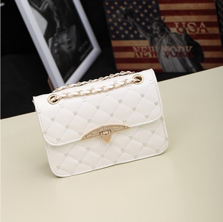 新款甜美韩版单肩斜跨手提女式小包包 链条菱