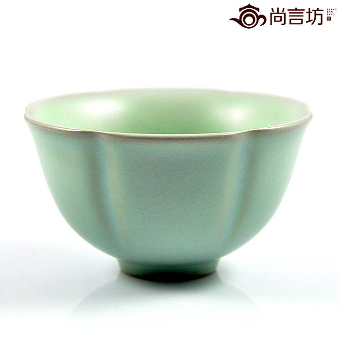 尚言坊 3折 茶具品茗杯 汝窑茶具 蝉翼开片 可养 正品汝瓷茶杯