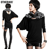 (春)七格格 OTHERMIX 黑色圆领长袖T恤 女款打底衫 12A30208
