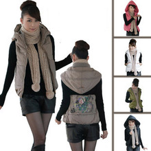 特价2012秋冬新款女装马甲女背心外套秋冬背心女马夹印花<span class=H>连帽</span>特卖
